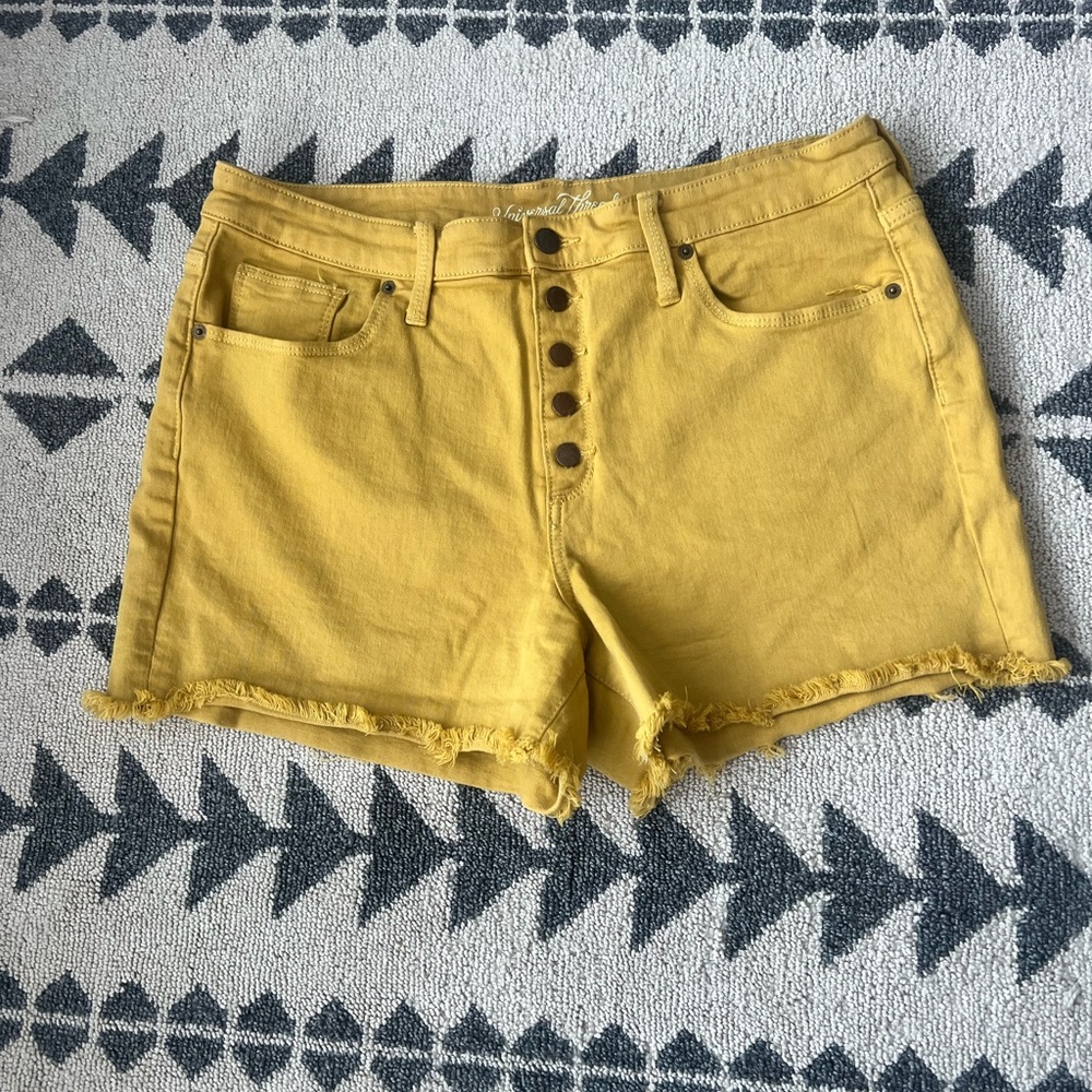 Universal Threads Mustard Color Button Fly Jean S… - image 1
